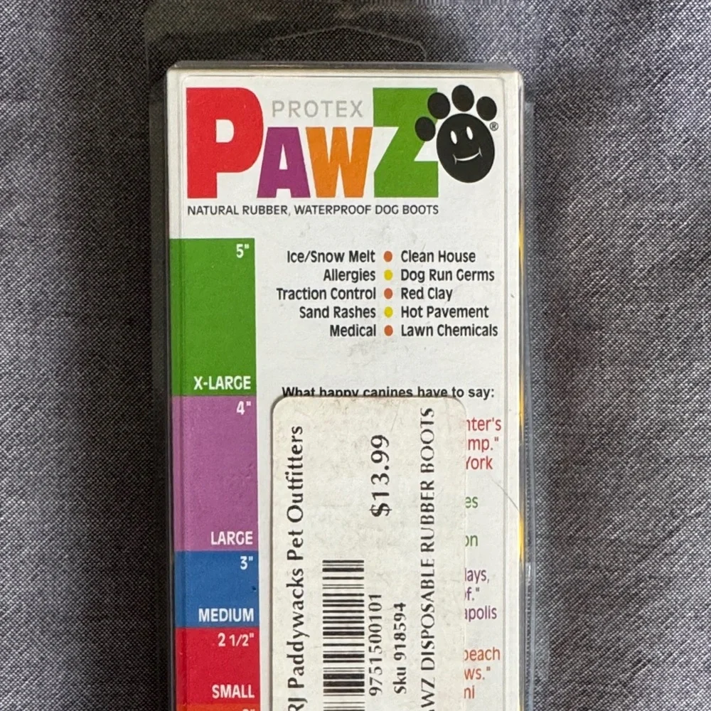 NEW PAWZ Yellow Dog Boots XX Small - Picture 5 of 6